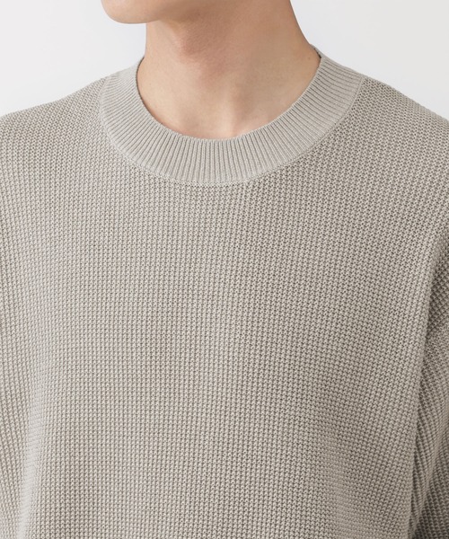 MUJI Labo(ムジラボ)の「〔MUJI Labo〕紳士 和紙混半袖クルーネックセーター(ニット/セーター・メンズ・サンドベージュ/グリーン系/ブラック・M/L/XL/S)」の10枚目の写真