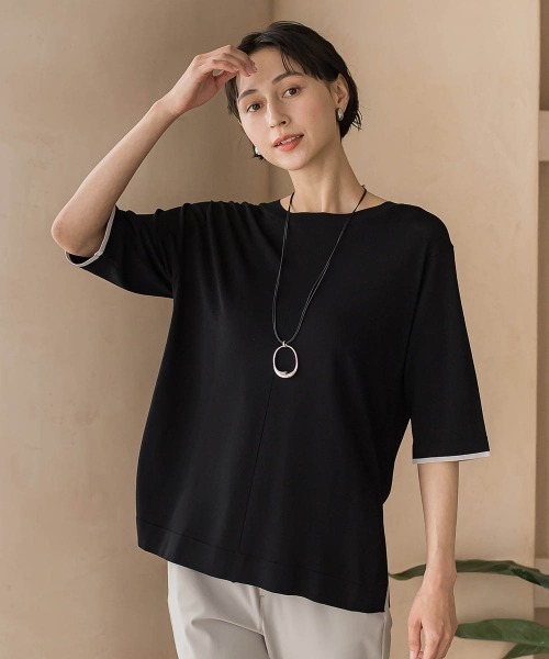 la.f…（ラエフ）の「Tシャツニット（ニット/セーター・レディース・ブラック/グリーン/イエロー/ブラウン/レッド/ブルー/イエロー系その他・9号）」の3枚目の写真