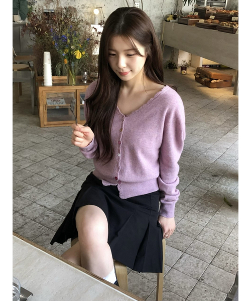 LENINA（レニーナ）の「SALENA wool v neck cardigan_POPCORN PINK（カーディガン/ボレロ・レディース・ピンク・FREE）」の10枚目の写真