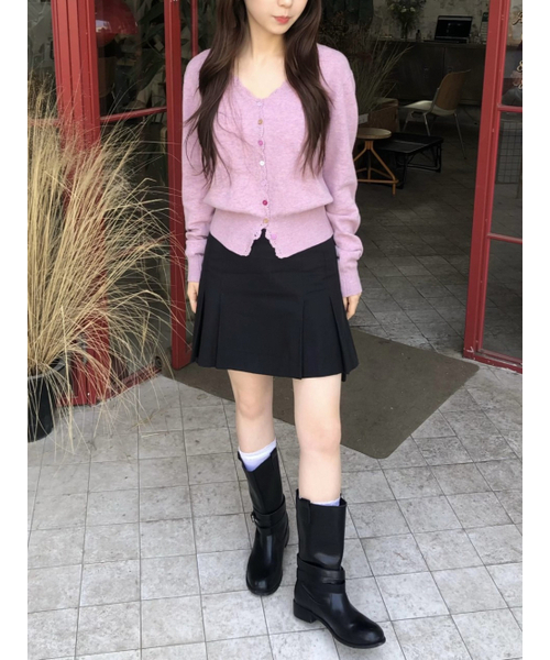 LENINA（レニーナ）の「SALENA wool v neck cardigan_POPCORN PINK（カーディガン/ボレロ・レディース・ピンク・FREE）」の4枚目の写真