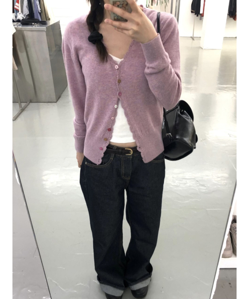 LENINA（レニーナ）の「SALENA wool v neck cardigan_POPCORN PINK（カーディガン/ボレロ・レディース・ピンク・FREE）」の9枚目の写真
