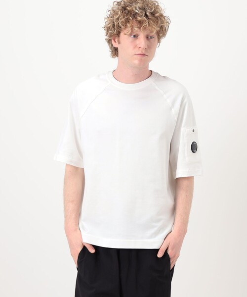 C.P. COMPANY（シーピーカンパニー）の「C.P. Company LIGHT FLEECE SS Tシャツ（Tシャツ/カットソー・メンズ・ホワイト/ブラック・M/S/XS）」の3枚目の写真