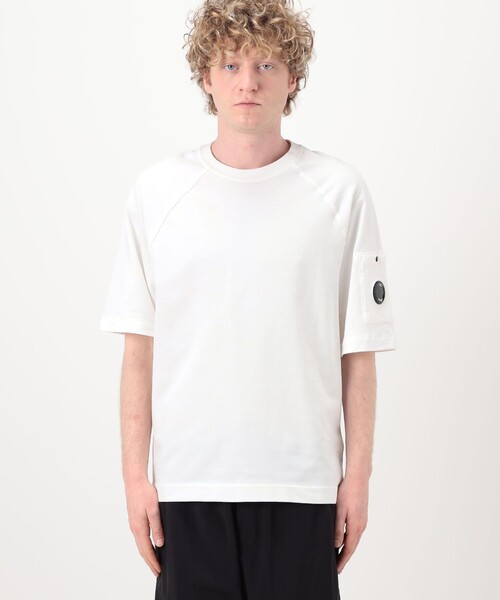 C.P. COMPANY（シーピーカンパニー）の「C.P. Company LIGHT FLEECE SS Tシャツ（Tシャツ/カットソー・メンズ・ホワイト/ブラック・M/S/XS）」の4枚目の写真