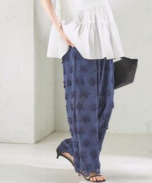 【SHIPS別注】crinkle crinkle crinkle:〈手洗い可能〉3D 刺繍 ワイド パンツ