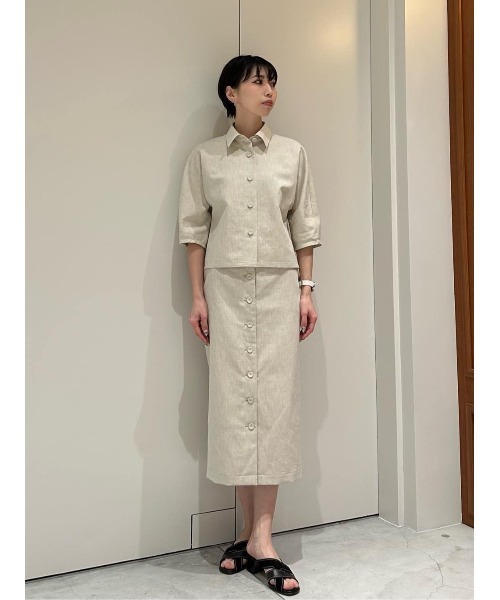 ESTNATION(エストネーション)の「ESTNATION THE FIRST / リネンシャツジャケット(その他アウター・レディース・オフホワイト・36)」の9枚目の写真