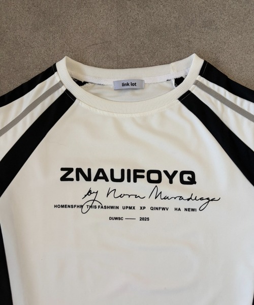 link lot(リンクロット)の「Y2Kラグランスリーブ半袖ロゴモノトーンTシャツ(Tシャツ/カットソー・メンズ・ホワイト/ブラック・M/L)」の10枚目の写真