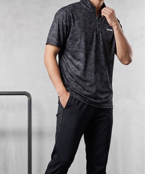 K-SWISS（ケースイス）の「【K-SWISS/ケースイス】カモフラプリントハーフZIPTシャツ（Tシャツ/カットソー・メンズ・ブラック/ホワイト/ネイビー・X-LARGE/LARGE/MEDIUM）」の6枚目の写真