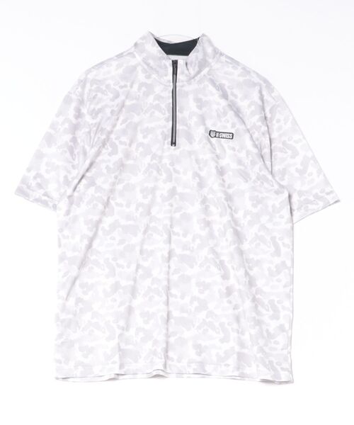 K-SWISS（ケースイス）の「【K-SWISS/ケースイス】カモフラプリントハーフZIPTシャツ（Tシャツ/カットソー・メンズ・ブラック/ホワイト/ネイビー・X-LARGE/LARGE/MEDIUM）」の5枚目の写真