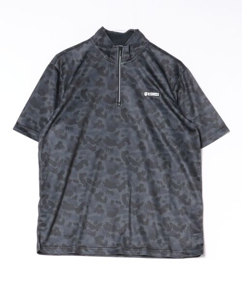 K-SWISS（ケースイス）の「【K-SWISS/ケースイス】カモフラプリントハーフZIPTシャツ（Tシャツ/カットソー・メンズ・ブラック/ホワイト/ネイビー・X-LARGE/LARGE/MEDIUM）」の7枚目の写真