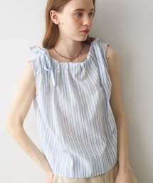 Crisp（クリスプ）の「ribbon accent stripe blouse   リボンアクセントストライプブラウス（シャツ/ブラウス）」