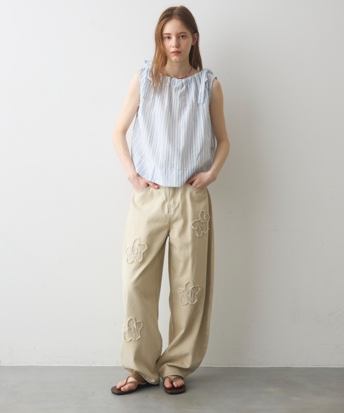 Crisp(クリスプ)の「ribbon accent stripe blouse / リボンアクセントストライプブラウス(シャツ/ブラウス・レディース・ブルー/ネイビー・FREE)」の21枚目の写真