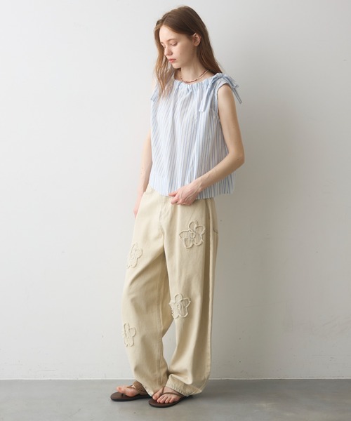 Crisp(クリスプ)の「ribbon accent stripe blouse / リボンアクセントストライプブラウス(シャツ/ブラウス・レディース・ブルー/ネイビー・FREE)」の22枚目の写真