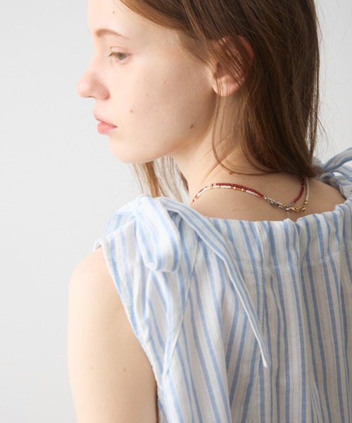 Crisp(クリスプ)の「ribbon accent stripe blouse / リボンアクセントストライプブラウス(シャツ/ブラウス・レディース・ブルー/ネイビー・FREE)」の17枚目の写真