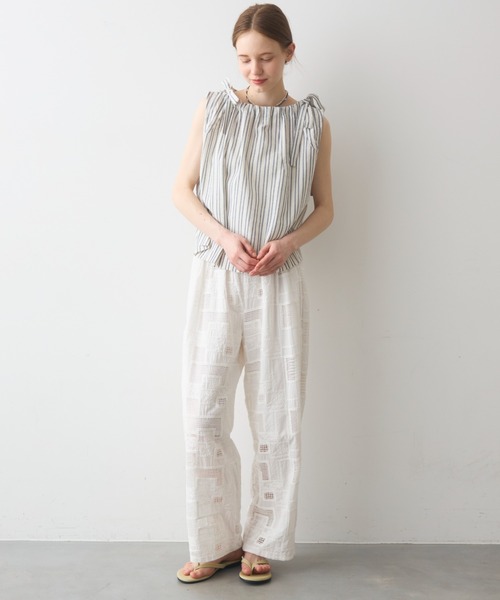 Crisp(クリスプ)の「ribbon accent stripe blouse / リボンアクセントストライプブラウス(シャツ/ブラウス・レディース・ブルー/ネイビー・FREE)」の8枚目の写真