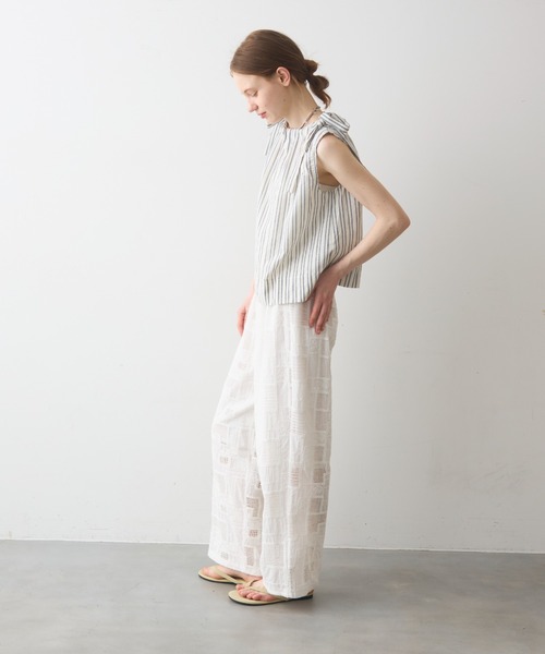 Crisp(クリスプ)の「ribbon accent stripe blouse / リボンアクセントストライプブラウス(シャツ/ブラウス・レディース・ブルー/ネイビー・FREE)」の10枚目の写真