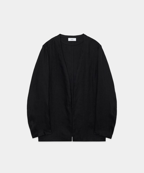 markaware(マーカウェア)の「【marka/マーカ】リネンガーゼダブルクロス ミニマリストジャケット / MINIMALIST JACKET(テーラードジャケット・メンズ・ブラック/ダークグリーン・1/2)」の2枚目の写真