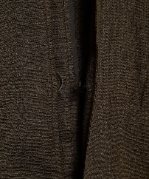 markaware(マーカウェア)の「【marka/マーカ】リネンガーゼダブルクロス ミニマリストジャケット / MINIMALIST JACKET(テーラードジャケット・メンズ・ブラック/ダークグリーン・1/2)」の6枚目の写真