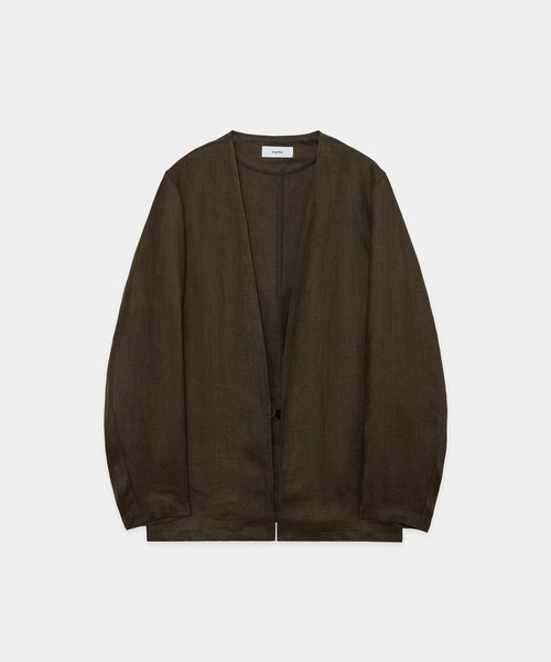 markaware(マーカウェア)の「【marka/マーカ】リネンガーゼダブルクロス ミニマリストジャケット / MINIMALIST JACKET(テーラードジャケット・メンズ・ブラック/ダークグリーン・1/2)」の3枚目の写真