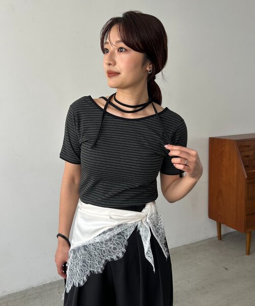 新品 CAPRICIEUX LE'MAGE アシメシャツ ２３SS 今季新作 アシメシャツ | CAPRICIEUX LE'MAGE(カプリシュレマージュ)レディース