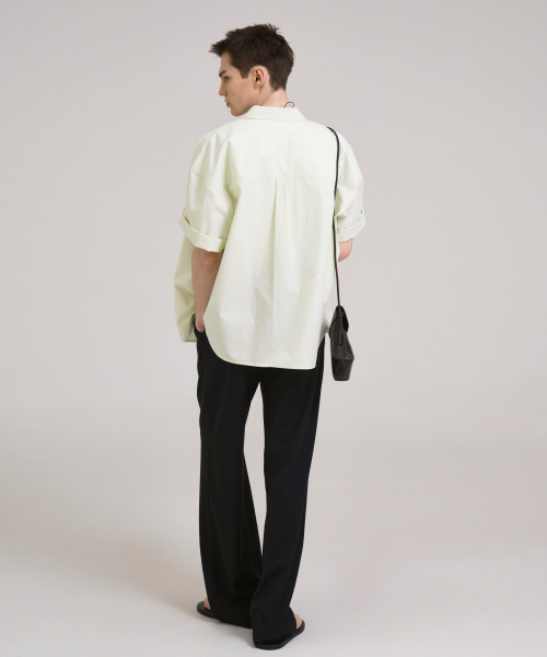 SSIN AND LEE(シンアンドリー)の「ライトコットンオーバーサイズハーフシャツミント(シャツ/ブラウス・メンズ・その他・LARGE/MEDIUM)」の4枚目の写真