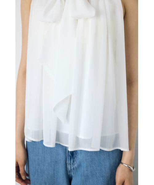 AZUL by moussy（アズールバイマウジー）の「シフォンノースリーブブラウス（シャツ/ブラウス・レディース・ライトカーキ/ブラウン/オフホワイト・SMALL/MEDIUM）」の13枚目の写真