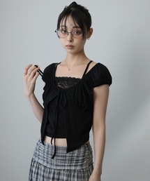 レースレイヤードボレロトップス