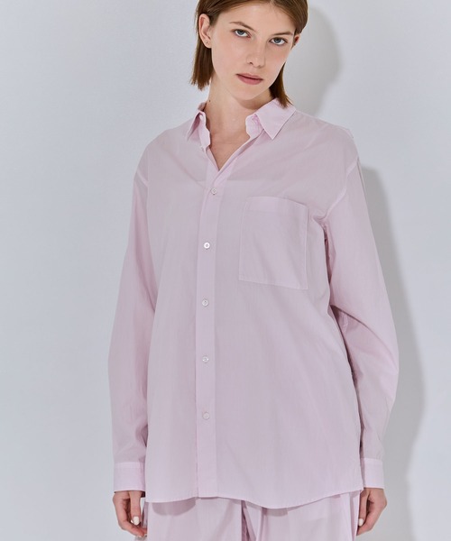 ATON(エイトン)の「【ATON/エイトン】NATURAL DYED COTTON LAWN STANDARD SHIRT/ナチュラルコットンスタンダードシャツ/ブラウス(シャツ/ブラウス・レディース・ピンク/ブラック/ベージュ・2)」の4枚目の写真