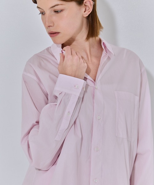 ATON(エイトン)の「【ATON/エイトン】NATURAL DYED COTTON LAWN STANDARD SHIRT/ナチュラルコットンスタンダードシャツ/ブラウス(シャツ/ブラウス・レディース・ピンク/ブラック/ベージュ・2)」の5枚目の写真