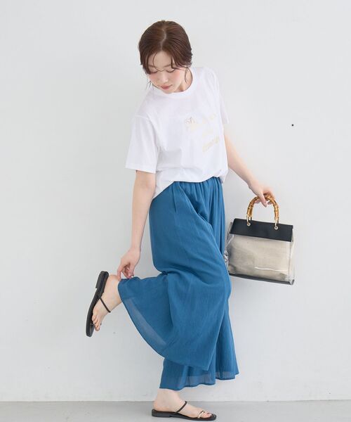 le.coeur blanc(ルクールブラン)の「【手洗い可】シアースパンパネルパンツ(その他パンツ・レディース・ブラウン/アイボリー/ブルー・38)」の20枚目の写真