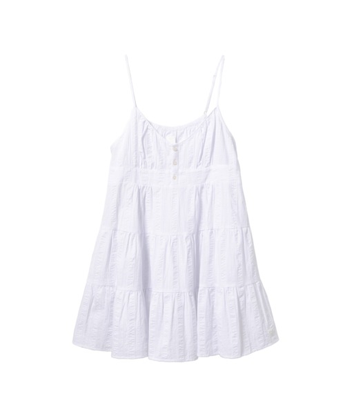 A BATHING APE(アベイシングエイプ)の「HEART BADGE WOVEN TABLE CHECK CAMI DRESS(ワンピース・レディース・アイボリー/ピンク・SMALL/X-SMALL)」の2枚目の写真
