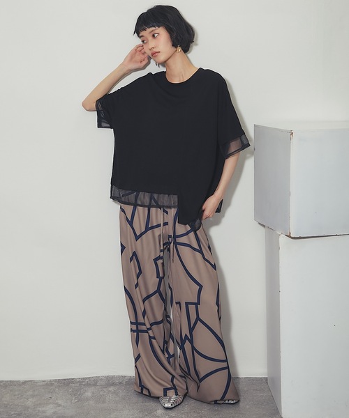 ANOTHER S(アナザーエス)の「メッシュ切替アシンメトリープルオーバー(Tシャツ/カットソー・レディース・ブラック/ホワイト・FREE)」の10枚目の写真