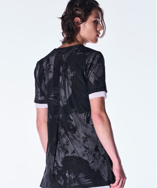 kiryuyrik(キリュウキリュウ)の「kiryuyrik/キリュウキリュウ/Layered T-Shirt(Tシャツ/カットソー・メンズ・ブラック×ブラック/ブラック×ホワイト・LARGE/MEDIUM/SMALL)」の3枚目の写真