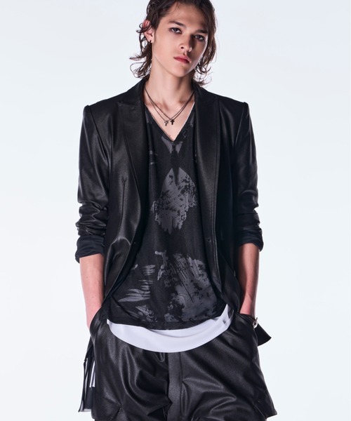 kiryuyrik(キリュウキリュウ)の「kiryuyrik/キリュウキリュウ/Layered T-Shirt(Tシャツ/カットソー・メンズ・ブラック×ブラック/ブラック×ホワイト・LARGE/MEDIUM/SMALL)」の6枚目の写真