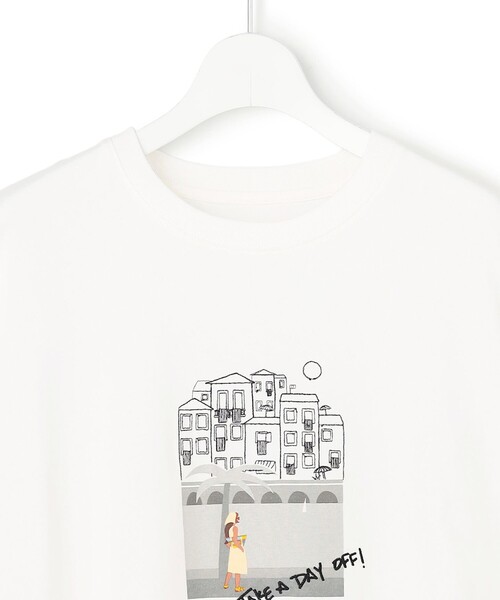 23区 L(ニジュウサンクオオキイサイズ)の「Lauren Rolwing コラボ グラフィックプリント フレア Tシャツ(Tシャツ/カットソー・レディース・ホワイト系1・46/44)」の6枚目の写真