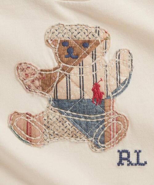POLO RALPH LAUREN CHILDRENSWEAR(ポロ ラルフ ローレン チルドレンズウェア)の「パッチワーク Polo ベア コットン ボディスーツ(ロンパース・キッズ・ブラウン系3・12M/6M/9M)」の4枚目の写真