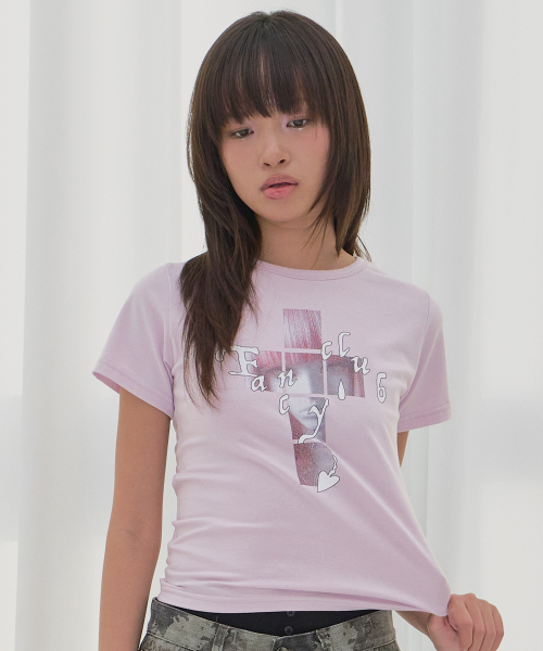 FANCY CLUB(ファンシークラブ)の「クロスキラT (ピンク) F26QB054(Tシャツ/カットソー・レディース・その他・ONE)」の2枚目の写真