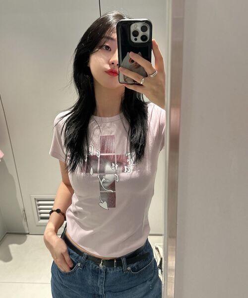 FANCY CLUB(ファンシークラブ)の「クロスキラT (ピンク) F26QB054(Tシャツ/カットソー・レディース・その他・ONE)」の7枚目の写真
