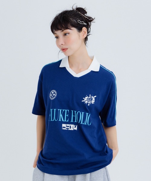 FLUKE HOLIC(フロックホリック)の「Logo game shirts(Tシャツ/カットソー・レディース・ブラウン/ブラック/ネイビー・SMALL/MEDIUM/LARGE)」の11枚目の写真