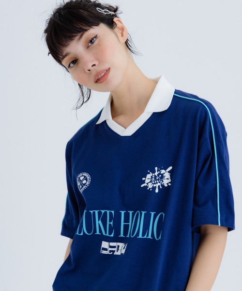 FLUKE HOLIC(フロックホリック)の「Logo game shirts(Tシャツ/カットソー・レディース・ブラウン/ブラック/ネイビー・SMALL/MEDIUM/LARGE)」の9枚目の写真