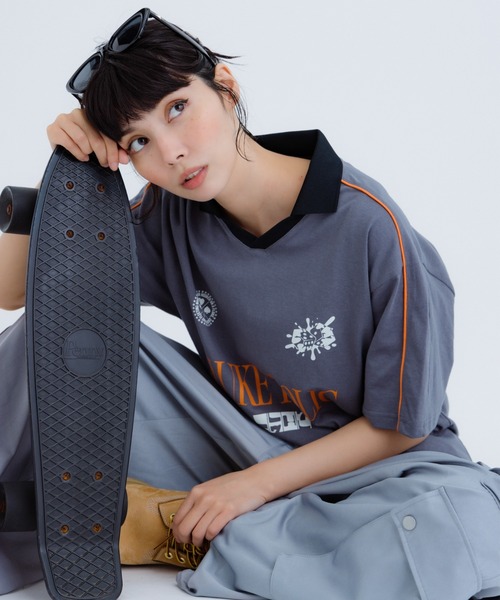 FLUKE HOLIC(フロックホリック)の「Logo game shirts(Tシャツ/カットソー・レディース・ブラウン/ブラック/ネイビー・SMALL/MEDIUM/LARGE)」の16枚目の写真