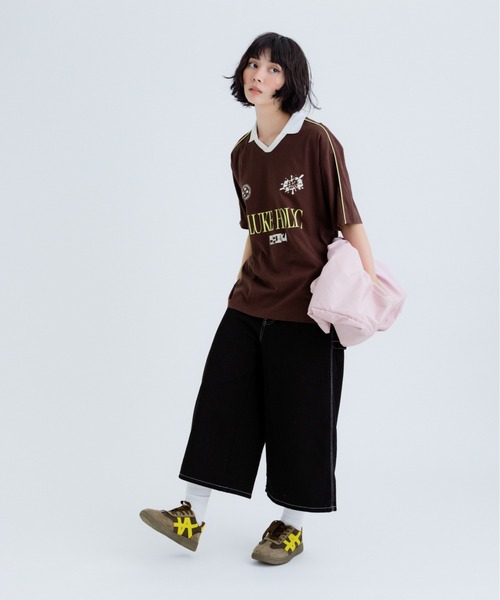 FLUKE HOLIC(フロックホリック)の「Logo game shirts(Tシャツ/カットソー・レディース・ブラウン/ブラック/ネイビー・SMALL/MEDIUM/LARGE)」の7枚目の写真