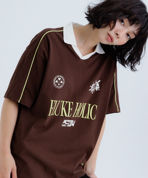 FLUKE HOLIC(フロックホリック)の「Logo game shirts(Tシャツ/カットソー・レディース・ブラウン/ブラック/ネイビー・SMALL/MEDIUM/LARGE)」の19枚目の写真
