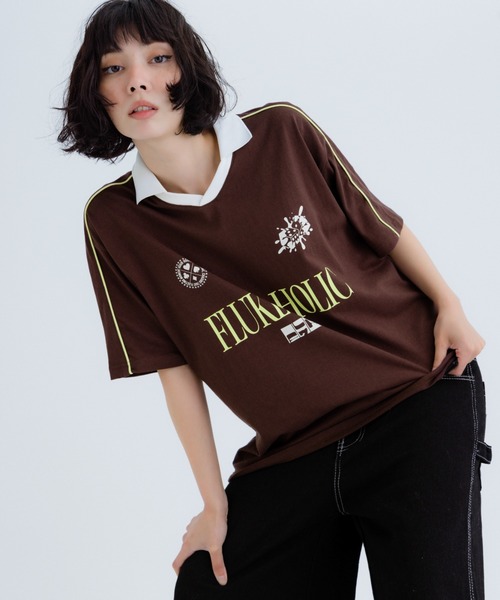 FLUKE HOLIC(フロックホリック)の「Logo game shirts(Tシャツ/カットソー・レディース・ブラウン/ブラック/ネイビー・SMALL/MEDIUM/LARGE)」の21枚目の写真