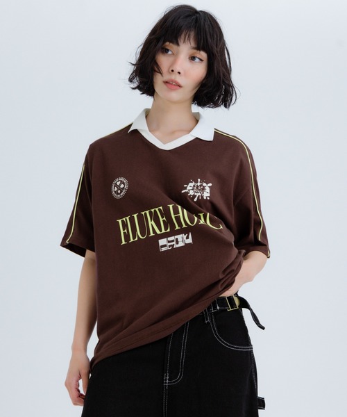 FLUKE HOLIC(フロックホリック)の「Logo game shirts(Tシャツ/カットソー・レディース・ブラウン/ブラック/ネイビー・SMALL/MEDIUM/LARGE)」の22枚目の写真