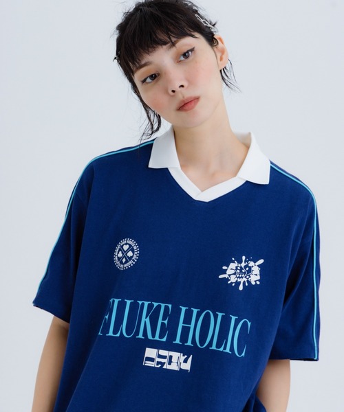FLUKE HOLIC(フロックホリック)の「Logo game shirts(Tシャツ/カットソー・レディース・ブラウン/ブラック/ネイビー・SMALL/MEDIUM/LARGE)」の8枚目の写真