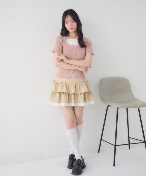 ems excite(エムズエキサイト)の「ドッキングリブNTPO(ニット/セーター・レディース・ダークグレー/ピンク/ナチュラル・FREE)」の8枚目の写真