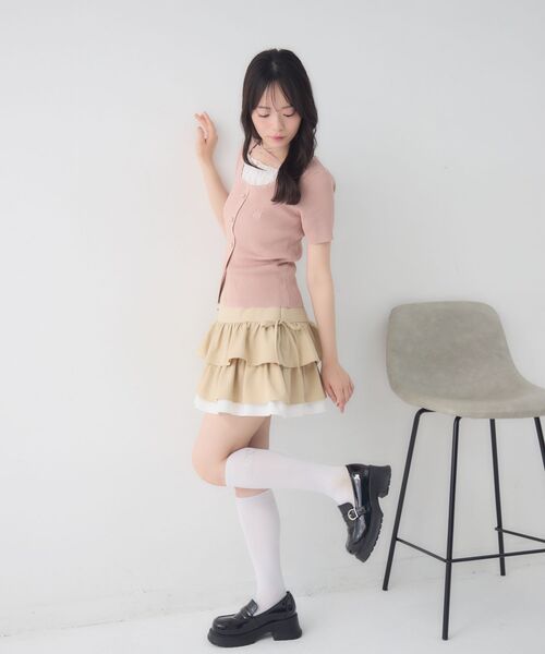 ems excite(エムズエキサイト)の「ドッキングリブNTPO(ニット/セーター・レディース・ダークグレー/ピンク/ナチュラル・FREE)」の9枚目の写真