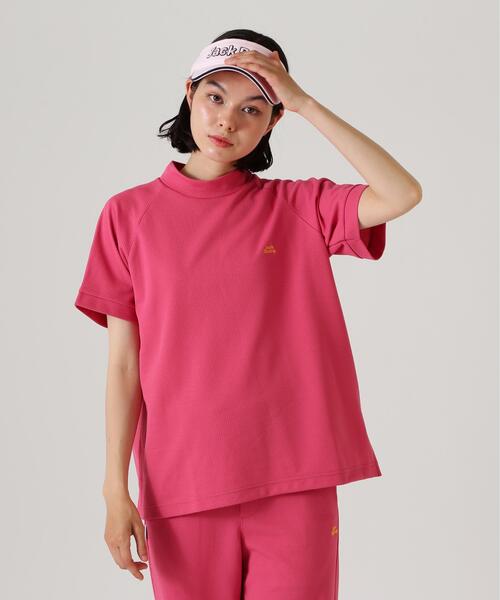 Jack Bunny!!(ジャックバニー)の「【Jack Bunny!!】RAYBLOCKドライワッフル半袖モックネックカットソー(Tシャツ/カットソー・レディース・ピンク/ネイビー・LARGE/MEDIUM/SMALL)」の5枚目の写真