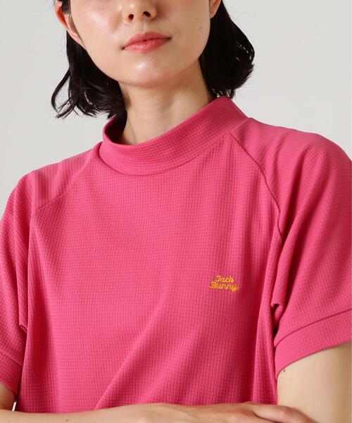 Jack Bunny!!(ジャックバニー)の「【Jack Bunny!!】RAYBLOCKドライワッフル半袖モックネックカットソー(Tシャツ/カットソー・レディース・ピンク/ネイビー・LARGE/MEDIUM/SMALL)」の8枚目の写真