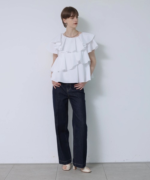CADUNE(カデュネ)の「ラッフルズブラウス(シャツ/ブラウス・レディース・ブラック/ホワイト/ピンク系その他4/ライトブルー・38/36)」の8枚目の写真